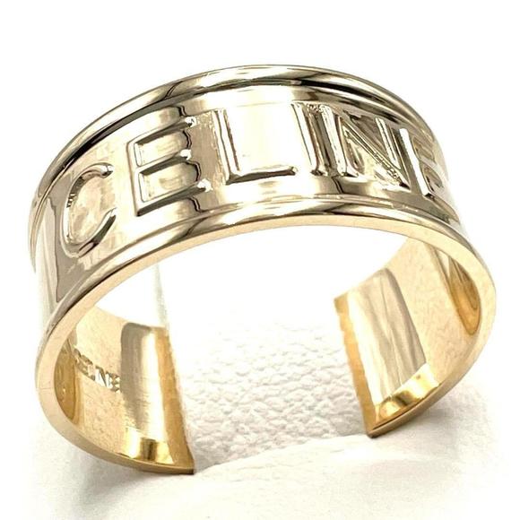 CELINE Logo Ring, 18K Yellow Gold - Picture 1 of 10